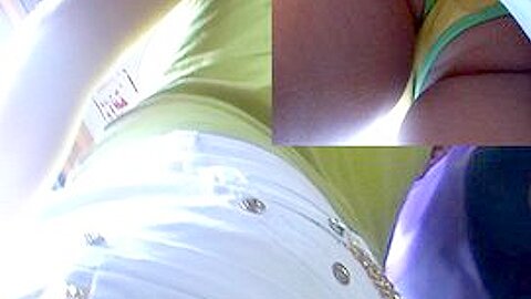 Hippie green and yellow upskirt (fake) | watch  HD hidden camera porn movie for free