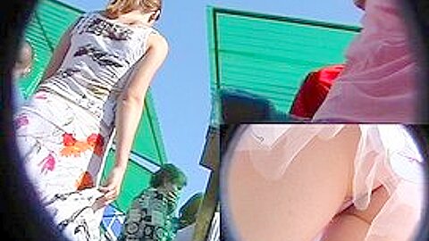 Pink panty under street upskirt (fake) | watch  HD hidden camera sex movie for free