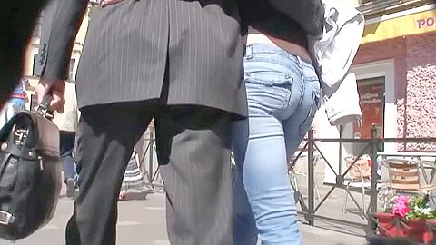 Candid street with hot ass in jeans babe | watch  HD hidden camera xxx video for free